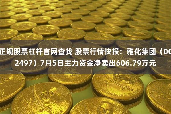 正规股票杠杆官网查找 股票行情快报：雅化集团（002497）7月5日主力资金净卖出606.79万元