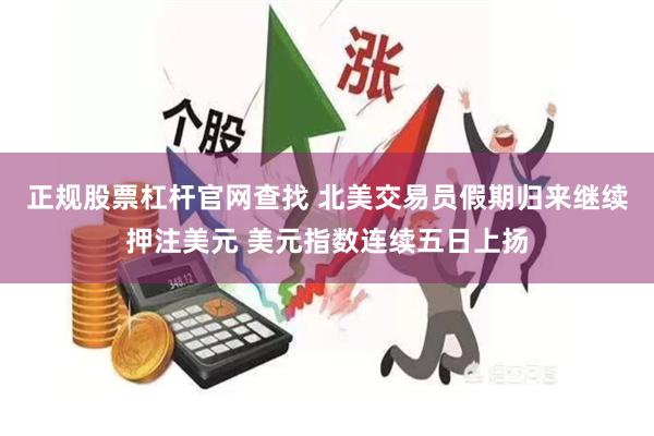 正规股票杠杆官网查找 北美交易员假期归来继续押注美元 美元指数连续五日上扬