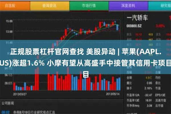 正规股票杠杆官网查找 美股异动 | 苹果(AAPL.US)涨超1.6% 小摩有望从高盛手中接管其信用卡项目