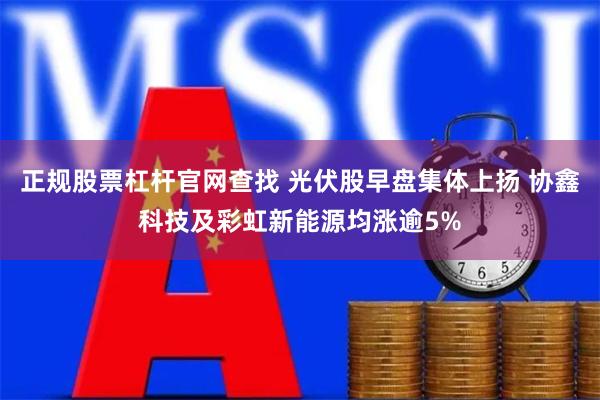 正规股票杠杆官网查找 光伏股早盘集体上扬 协鑫科技及彩虹新能源均涨逾5%