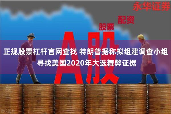 正规股票杠杆官网查找 特朗普据称拟组建调查小组 寻找美国2020年大选舞弊证据