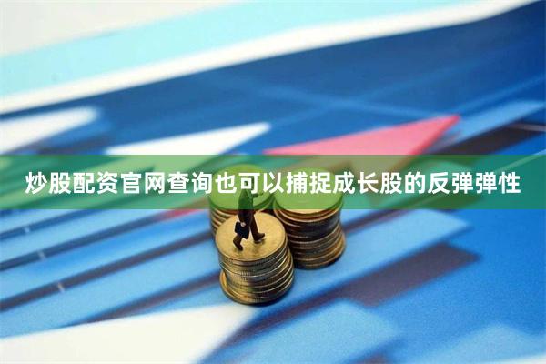 炒股配资官网查询也可以捕捉成长股的反弹弹性
